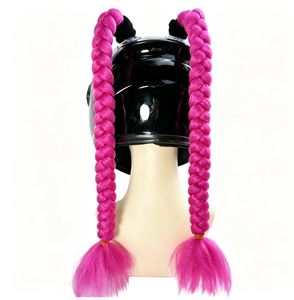 Perruque Mohawk en fibre synthétique tressée pour <span class=keywords><strong>casque</strong></span> <span class=keywords><strong>de</strong></span> moto, accessoire décoratif, vente directe usine, pour hommes et femmes motards - Product Image 5