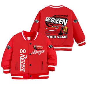 Giacca Varsity Personalizzata con Auto Cartoon, Unisex per Adulti, Cardigan Leggero con Bottoni a Scatto, Felpa Stile Baseball per Giovani - Product Image 2