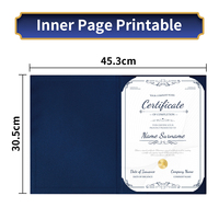 Porte-documents en cuir PU A4 pour diplôme avec pages intérieures imprimables, couverture de certificat de remise de diplôme, rouge et bleu