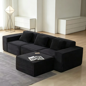 Conjunto Modular de Sofá en Forma de L de Terciopelo a Bajo Precio, Sofá Compacto Moderno para Sala de Estar que Ofrece una Experiencia de Asiento Cómoda y Suave - Product Image 3