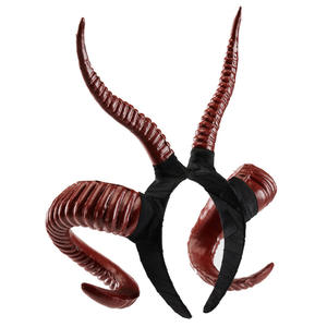 Diadema de fiesta al por mayor con cuernos de hormiga roja gótica, diablo, carnero, <span class=keywords><strong>cabra</strong></span>, cuernos de <span class=keywords><strong>esqueleto</strong></span>, accesorio de disfraz de cosplay - Product Image 6