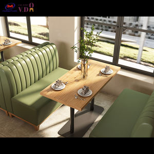 Özel meşe kahve dükkanı mobilyası ticari ahşap Cafe Modern lüks deri restoran tezgah sedir koltuk masa ve sandalye seti - Product Image 3