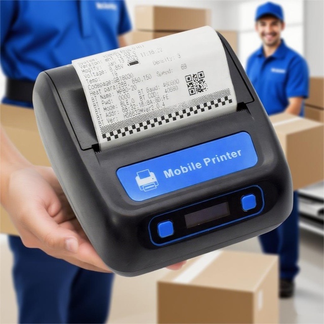 80mm Pocket Mini Handheld Barcode/QR Code Sticker/Label Printer Line Thermal USB/ Dual Mode 203DPI for Logistics