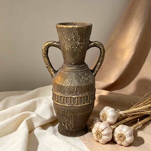 Vaso in Ossido di Magnesio Stile Anfora Vintage, Vaso Decorativo per Fiori Secchi, Arredamento Rustico Wabi Sabi per Tavolo <span class=keywords><strong>e</strong></span> Casa - Product Image 3