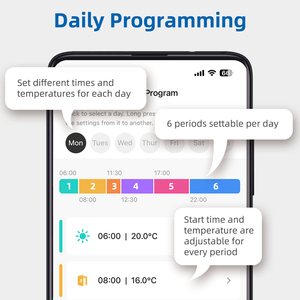 Thermostat d'ambiance sans fil, auto-installable, contrôle précis de la température, faible consommation d'énergie, commande vocale, Tuya <span class=keywords><strong>Smart</strong></span> <span class=keywords><strong>Life</strong></span> - Product Image 5