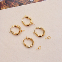 Haute qualité 18K or massif creux boucles d'oreilles créoles bijoux fins boucles d'oreilles pour les femmes pour bijoux en perles