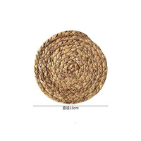 Vente chaude, dessous de plat rond résistant à la chaleur, tissé à la main, en paille, tapis de table tissés à la main, sous-verres pour table à manger, cuisine