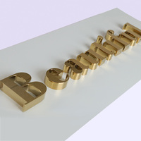 Lettres en acier inoxydable miroir doré titane, lettres en métal 3D