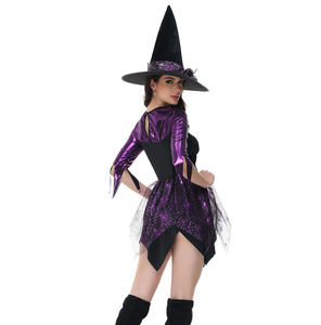 Abito Cosplay da <span class=keywords><strong>donna</strong></span> Plus Size viola gotico da <span class=keywords><strong>strega</strong></span> elegante <span class=keywords><strong>Costume</strong></span> elegante per Purim di carnevale o festa in Bar - Product Image 6