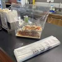 Sac de transport pour pâtisseries, sac d'emballage transparent pour boulangerie, sac en plastique pour plats à emporter