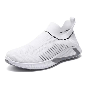 Baskets antidérapantes de style basket-ball pour hommes respirantes grande taille sans lacet décontracté sport course à pied mocassins doublure en maille chaussette PVC - Product Image 1