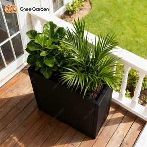 Jardinera Cuadrada de Metal Negro Nórdico, Acero Laminado en Frío, Uso en Patio y Jardín, Resistente al Óxido, Diseño Apilable, Personalizable OEM ODM - Product Image 4