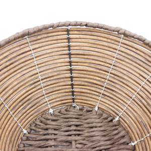 Panier de rangement mixte en forme de disque, cordon en <span class=keywords><strong>papier</strong></span> brun, tube en <span class=keywords><strong>plastique</strong></span> marron, panier de rangement - Product Image 4