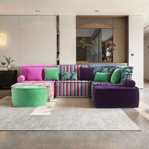 समकालीन आधुनिक रचनात्मक लिविंग रूम फर्नीचर ने विला होस्टहाउस के लिए रंगीन रोच बर्गर महजोंग सोफे को सेट किया - Product Image 4