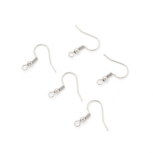 Ganchos para pendientes de acero inoxidable, chapados en oro, con cuentas, con resorte, en forma de gota, para la fabricación de pendientes, componentes para joyería. - Product Image 2