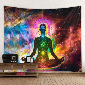 Tujuh chakra gantung dinding warna-warni meditasi Psychedelic Mandala selimut permadani untuk ruang tamu - Product Image 4