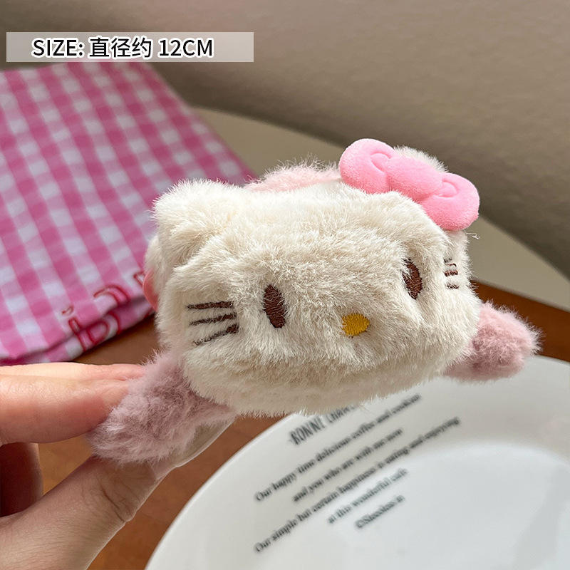 Black leather KT pink claw clip