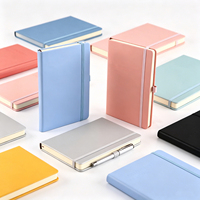 Commande en gros de carnets en PU couleur Morandi avec impression de logo personnalisé, couverture rigide, journal de bureau, papeterie en gros