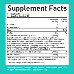 Private Label Fuel Collagen Mushroom Coffee with Carbohydrate Strengthen Immune Promotes Healthy Hair Reduced Stress Coffee - Product Image 2