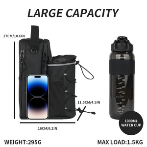 Bolso <span class=keywords><strong>de</strong></span> Gimnasio Magnético Reflectante con Logo Personalizado y Soporte para Botella <span class=keywords><strong>de</strong></span> Agua, Bandolera para Hombre - Product Image 2