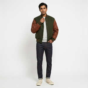 Blouson universitaire en laine style baseball 2025 avec broderies en molleton de coton, logo personnalisé, meilleure qualité, vente en gros - Product Image 1