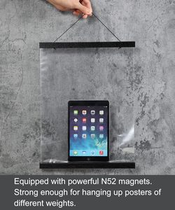 Cadre de cintre magnétique Yukmin <span class=keywords><strong>en</strong></span> bois de teck pour affiches, impressions, photos, photos, cartes, rouleaux et œuvres d'art sur toile - Product Image 6