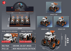 Vente en gros directe d'usine de camions jouets de série à thème militaire et spatial jouets en métal avec amortisseurs et caractéristiques de cascades - Product Image 2