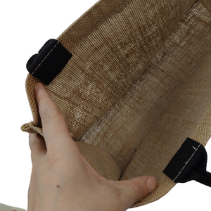 Sacs fourre-tout en <span class=keywords><strong>toile</strong></span> <span class=keywords><strong>de</strong></span> <span class=keywords><strong>jute</strong></span> <span class=keywords><strong>noire</strong></span> à longue poignée, écologiques, durables, laminés, pour usage quotidien, shopping, rangement, promotionnels - Product Image 3