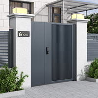 Porte d'entrée de villa de jardin en aluminium moderne fini, à lames orientables, imperméable, simple/double porte, pour maison d'hôtes