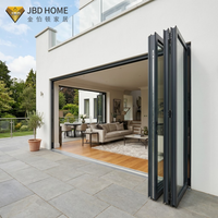 Portes pliantes en aluminium et verre NFRC modernes et robustes, sur mesure, insonorisées, pour hôtels et salles de bain