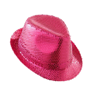 Disfraz de fiesta burlesco para adultos <span class=keywords><strong>y</strong></span> niños, gorros de lentejuelas de Color rosa, HPC-2630 - Product Image 1