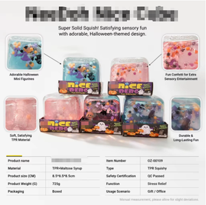 ของเล่นบีบสควิชชี่ NeeD0_h ลูกบาศก์เจลนิ่มสุดน่ารักสำหรับฮาโลวีน ของเล่นบีบสควิชชี่เนื้อแน่นพิเศษ บรรเทาความเครียด ของเล่นฟิดเจ็ต กล่องของขวัญสำหรับผู้ค้าส่ง - Product Image 4