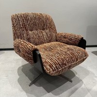 Fauteuil pivotant en tissu XD091 de style italien moderne, simple et minimaliste, rembourré en mousse haute résilience, pour salon et mobilier de maison