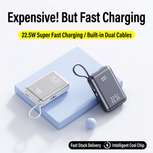 พาวเวอร์แบงค์ 20000mAh 22.5W ชาร์จเร็ว พร้อมสายในตัว พกพาสะดวก รองรับหลายพอร์ตอินพุตและเอาต์พุต - Product Image 4