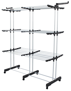 Séchoir à <span class=keywords><strong>linge</strong></span> pliable 4 niveaux sur roulettes, gain de place, pour intérieur et extérieur - Product Image 4