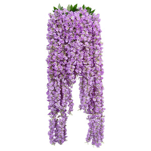 Fleurs artificielles de glycine en soie pour suspension au plafond, décoration intérieure de mariage et de Noël, plantes grimpantes pour aménagement de couloir - Product Image 4