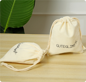 Venta al por mayor logotipo personalizado impreso lienzo apertura superior dibujar cadena regalos promocionales bolsa joyería Eco algodón bolsa con cordón - Product Image 1