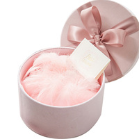 Coffrets à chapeaux de velours de luxe 10 pièces, boîte-cadeau ronde de fleurs pour emballage de fleurs