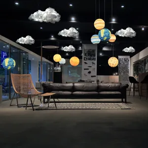 Dimmable LED Chandelier đám mây Đèn Sáng Tạo PVC & lụa chất liệu cho phòng khách dễ dàng treo cài đặt - Product Image 3