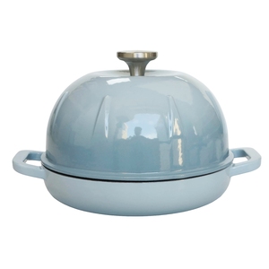 Olla Redonda de Hierro Fundido Esmaltado para Hornear Pan, Tapa Tipo Campana con Asas Dobles, Sartén Esmaltada para Hornear <span class=keywords><strong>en</strong></span> <span class=keywords><strong>Casa</strong></span> - Product Image 2