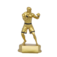Nouveau Design Boxe Trophée Logo Gravé Boxe Athlètes Artisanat Souvenir Décoration Résine Sport Prix Trophées