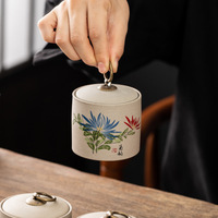 Recipiente Hermético de Cerámica Pequeño, Hecho a Mano, de Lujo, para Almacenamiento de Té, Estilo Retro Kung Fu