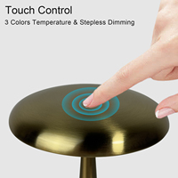 Lampe à Poser Champignon Moderne en Métal LED Sans Fil, Design Italien pour Abat-Jour de Restaurant et Décoration Maison Enfant