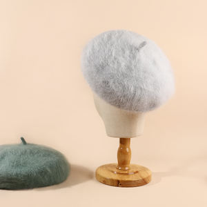 Nouvelle mode béret en fourrure de lapin pour femmes couleur unie mignon et chaud plage activités de plein air en automne printemps hiver Boina chapeaux - Product Image 5