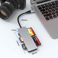 Lector de tarjetas CFast de lectura simultánea USB C + A CFast 2,0 Tipo-C y 3,0 5Gbs Adaptador de tarjeta de memoria CFast para SanDisks