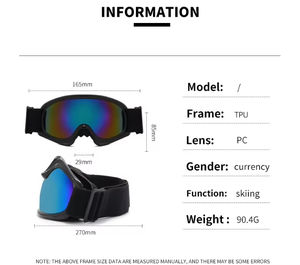 新款定制红色粉色滑冰护目镜雪板滑雪护目镜适合儿童青少年青少年男孩和女孩 - Product Image 5