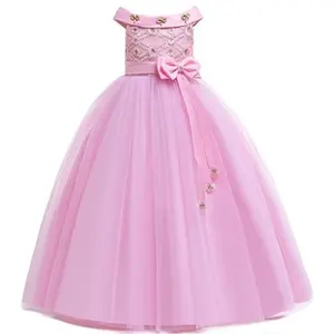 Wholesale Beautiful Children's Clothing Summer Princess Long Wedding Dresses Lace Decoration Girls New Products Manufacturers