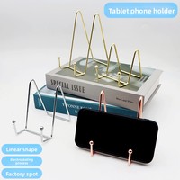 Support de téléphone et tablette en fer plaqué, type sur pied, à un seul niveau, durable et minimaliste, pour cadre photo et présentoir de vaisselle