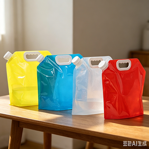 Conteneur d'eau pliable prêt à être expédié, transparent bleu, rouge, violet, jaune, orange pour la randonnée, le pique-nique et les voyages - Product Image 1