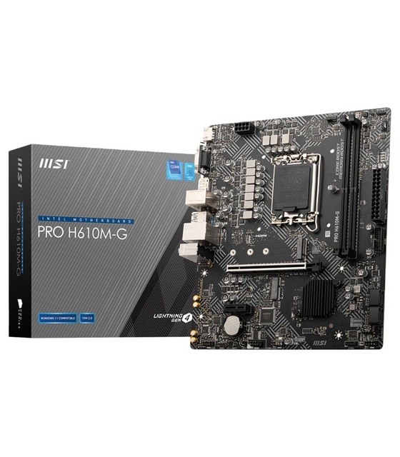 MSI PRO H610M-G LGA 1700 SATA 6Gb/s Micro ATX Motherboard DDR5 PCI-E X16 Slot M.2 I219V1Gbps LAN EZ Debug LED